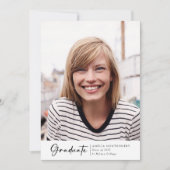 Moderne Scriptie Foto Afgestudeerde Aankondiging (Voorkant)