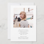 Moderne Scriptie Foto Afgestudeerde Aankondiging (Achterkant)