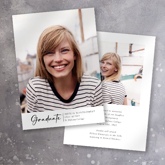 Moderne Scriptie Foto Afgestudeerde Aankondiging