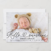 Moderne Scriptie Foto Baby Geboorte Aankondigingsk Feestdagenkaart (Voorkant)