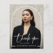 Moderne Scriptie Foto Boog Afstudeer Dankjewel Briefkaart (Voorkant)