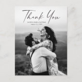 Moderne Scriptie Foto Huwelijk Bedankt Briefkaart (Voorkant)