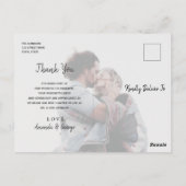 Moderne Scriptie Foto Huwelijk Dankkaart Briefkaart (Achterkant)
