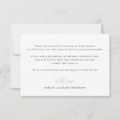 Moderne scriptie foto jongen babyshower bedankt (Achterkant)