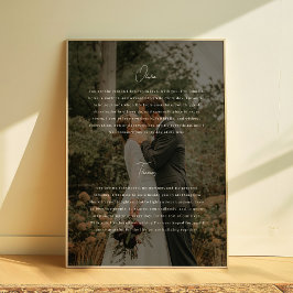 Moderne scriptie foto persoonlijke huwelijksgeloft poster