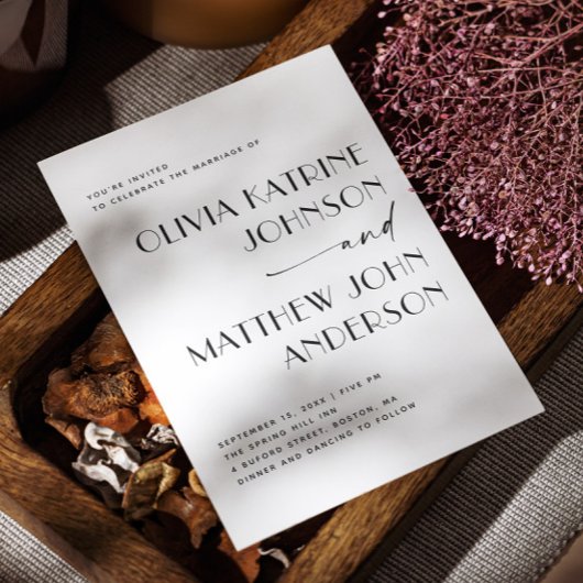 Moderne Scriptie Huwelijk | Minimalistische Foto + Kaart