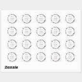 Moderne Scriptie Kerst Botanicals Mistletoe Ronde Sticker (Vel)