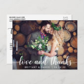 Moderne Scriptie Liefde en Dank Trouwkoppel Briefkaart (Voorkant / Achterkant)