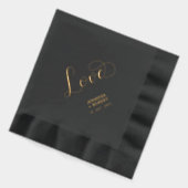 Moderne Scriptie Liefde | Naam Koppel Aangepaste T Folie Servetten (Links)