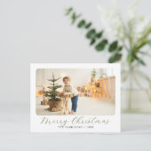 Moderne Scriptie Prettig Kerst Foto Feestdagenkaart (Staand voorkant)