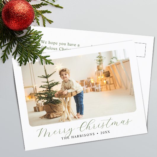 Moderne Scriptie Prettig Kerst Foto Feestdagenkaart