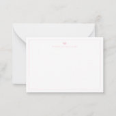 Moderne Scriptie Roze Hart Rand Monogram Notitieka Notitiekaartje (Voorkant)