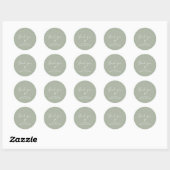 Moderne Scriptie Sage Green Dank Je Trouwfeest Ronde Sticker (Vel)