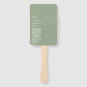 Moderne Scriptie Sage Groene Minimalistische Trouw Handwaaier (Voorkant)