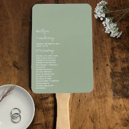 Moderne Scriptie Sage Groene Minimalistische Trouw Handwaaier