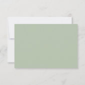 Moderne Scriptie Saliegroene Trouw RSVP Kaartje (Achterkant)