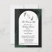 Moderne scriptie smaragdgroene trouw brunchfeest  kaart (Voorkant)