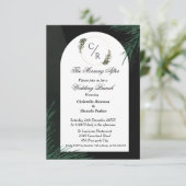 Moderne scriptie smaragdgroene trouw brunchfeest  kaart (Staand voorkant)