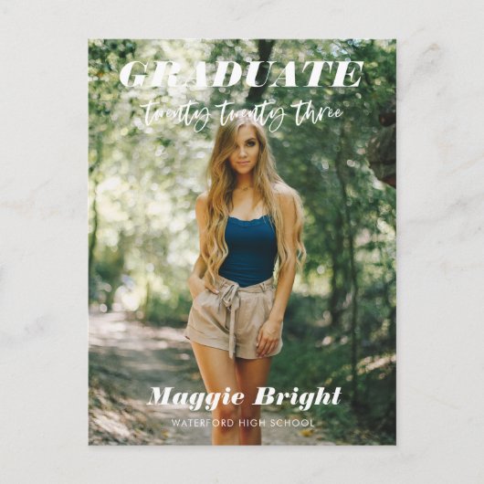 Moderne scripting 2023 afstuderen aankondiging briefkaart (Voorkant)