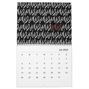 Moderne scriptkalender voor markeerstiften kalender