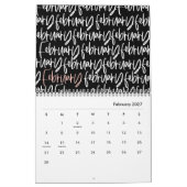 Moderne scriptkalender voor markeerstiften kalender (Feb 2027)