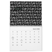Moderne scriptkalender voor markeerstiften kalender (Mar 2026)