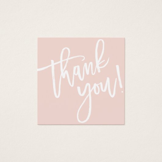 Moderne scriptkalligrafie bedankt u voor de zwarte vierkante visitekaartjes (Voorkant)