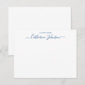 Moderne scriptkalligrafie een opmerking van Navy B Notitiekaartje (Voorkant / Achterkant)