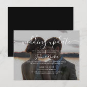 Moderne scriptkalligrafie foto-weduwupdate uitnodiging briefkaart (Voorkant / Achterkant)