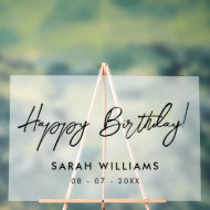 Moderne scriptkalligrafie Happy Birthday Frosted Acryl Bord
