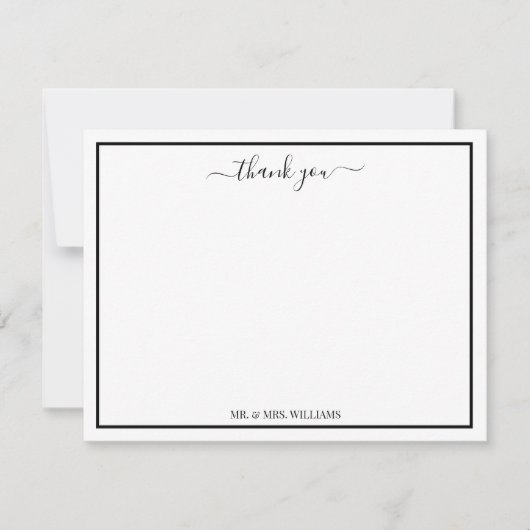 Moderne scriptkalligrafie Hartelijk dank Notitiekaartje (Voorkant)