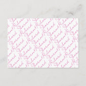 Moderne scriptkalligrafie magenta roze bruiloft informatiekaartje (Achterkant)