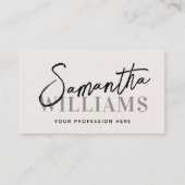 Moderne scriptkalligrafie naam elegant feminine visitekaartje (Voorkant)
