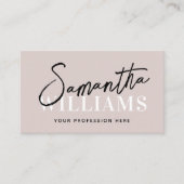 Moderne scriptkalligrafie naam elegant feminine visitekaartje (Voorkant)