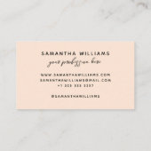 Moderne scriptkalligrafie naam elegant feminine visitekaartje (Achterkant)