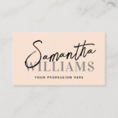 Moderne scriptkalligrafie naam elegant feminine visitekaartje (Voorkant)