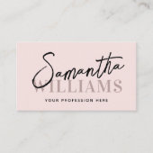 Moderne scriptkalligrafie naam elegant feminine visitekaartje (Voorkant)