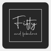 Moderne scriptkalligrafie, vijftig en geweldig vierkante sticker (Voorkant)