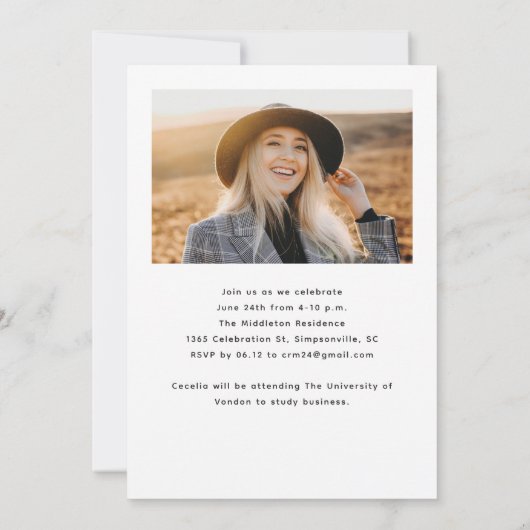 Moderne scriptklasse van 2025 Foto-Afstuderen Kaart (Achterkant)