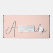 Moderne scriptnaam Blush Pink Bureaumat (Keyboard & Muis)