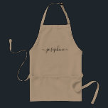 Moderne scriptnaam gepersonaliseerd standaard schort<br><div class="desc">Een botanische, sappige werkplaats ontvangen? Wat dacht je van een kookklasse? Geef gepersonaliseerde pagina's voor uw gasten met een elegant type van doopvontmanuscript uit dat hen zeker zal schikken. Heb het over deze verfijnde weg. Tip: als u de lange spoelbeurten aan het einde wilt houden, houdt u de kleine vierkantjes...</div>