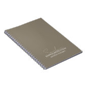 Moderne scriptnaam interieurontwerper taupe notitieboek (Rechterzijde)