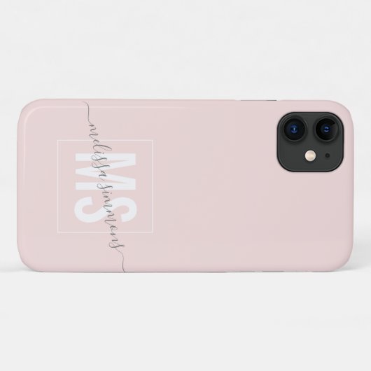 Moderne scriptnaam monogram Case-Mate iPhone case (Achterkant (horizontaal))
