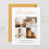 Moderne scriptnaam multi photo polka dot briefkaart (Voorkant / Achterkant)