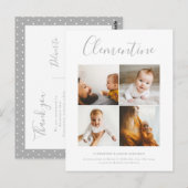 Moderne scriptnaam multi photo polka dot briefkaart (Voorkant / Achterkant)