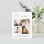 Moderne scriptnaam multi photo polka dot briefkaart (Staand voorkant)