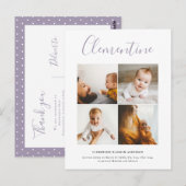 Moderne scriptnaam multi photo polka dot briefkaart (Voorkant / Achterkant)