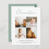 Moderne scriptnaam multi photo polka dot briefkaart (Voorkant / Achterkant)