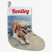 Moderne scriptnaam van script en foto's met feeste kleine kerstsok (Voorkant)