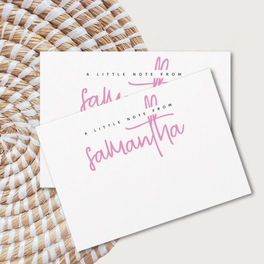 Moderne scriptnaam witte notitiekaart notitiekaartje